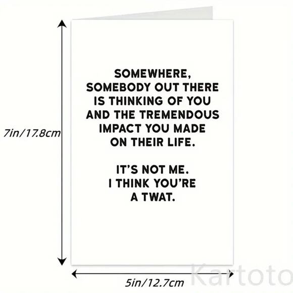 Birthday, Get Well or Just For the Hell of It Card - 5" x 7" - Picture 5 of 5